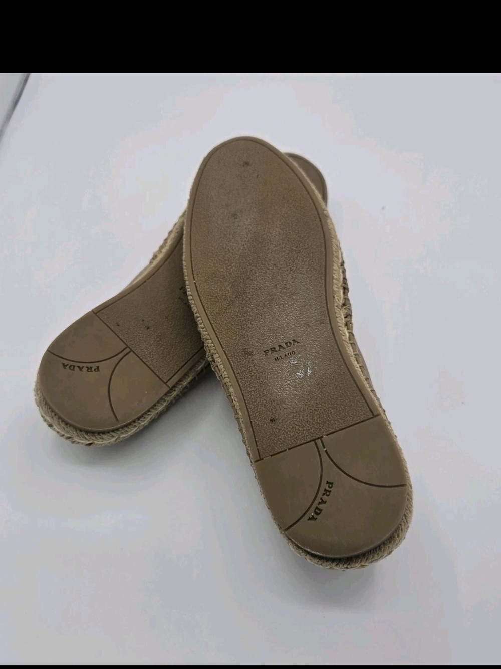 Prada Nappa Leather Espadrilles Tan Brown Bow Italy Womens Size 35 US 5 - Picture 12 of 14